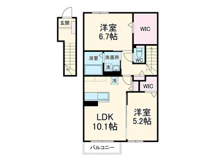 セレーネTM(2LDK/2階)の間取り写真