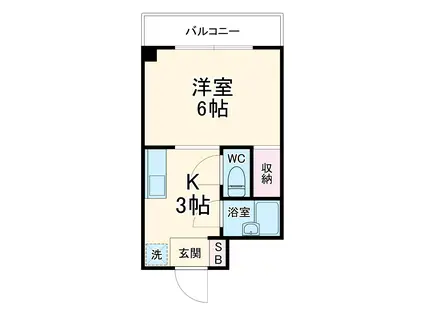 サンラック二条(1K/3階)の間取り写真