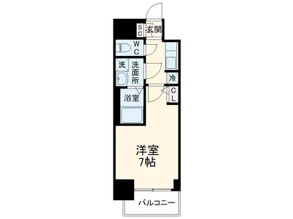 オーキッドレジデンス鶴舞(1K/13階)の間取り写真