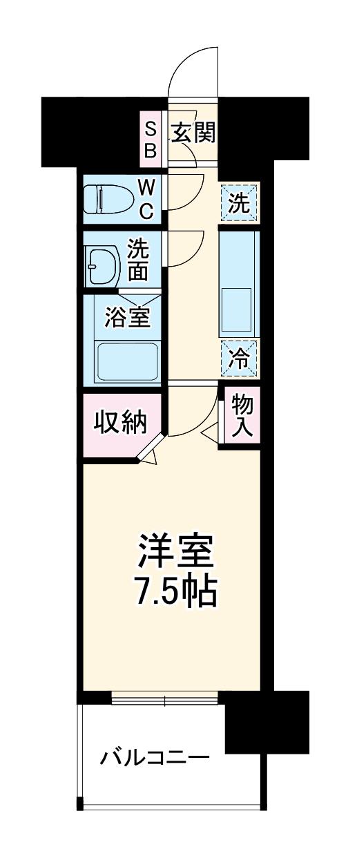 パルティール笠寺(1K/9階)の間取り写真