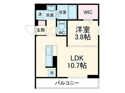 フラクタス相南1丁目(1LDK/2階)の間取り写真