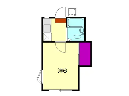 メゾン・ド・ポアソン(1K/2階)の間取り写真