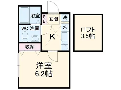 NEAREST 1(1K/2階)の間取り写真