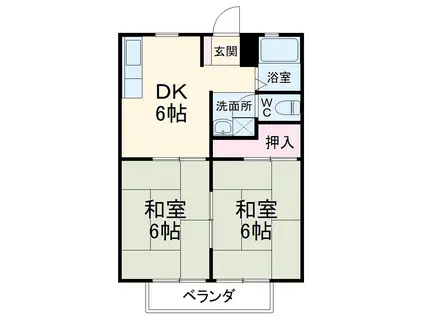 MISAKIハイツ(2DK/2階)の間取り写真