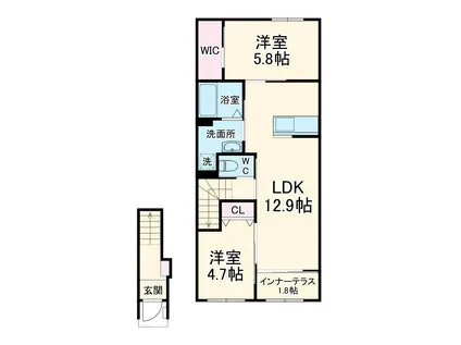 レオーノ(2LDK/2階)の間取り写真