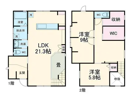 名古屋市鶴舞線 平針駅 徒歩19分 2階建 築3年(2SLDK)の間取り写真