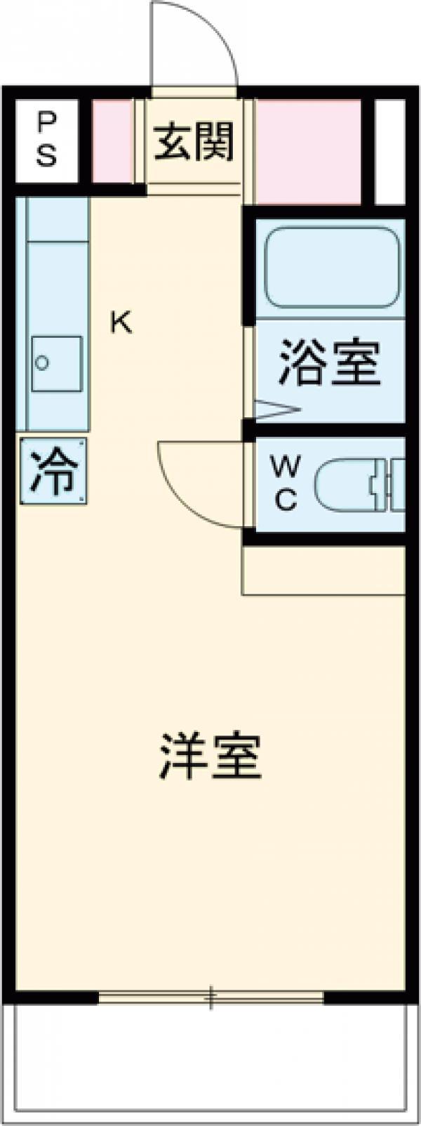 エステートピア常盤(ワンルーム/1階)の間取り写真