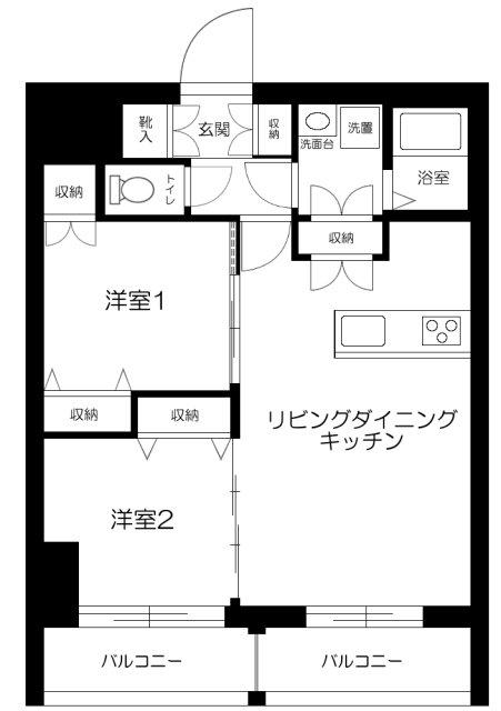 ROXIS日暮里(2LDK/7階)の間取り写真