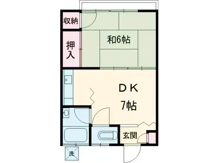 白亜荘(1K/1階)の間取り写真