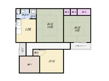 玉山ビル(3SLDK/2階)の間取り写真