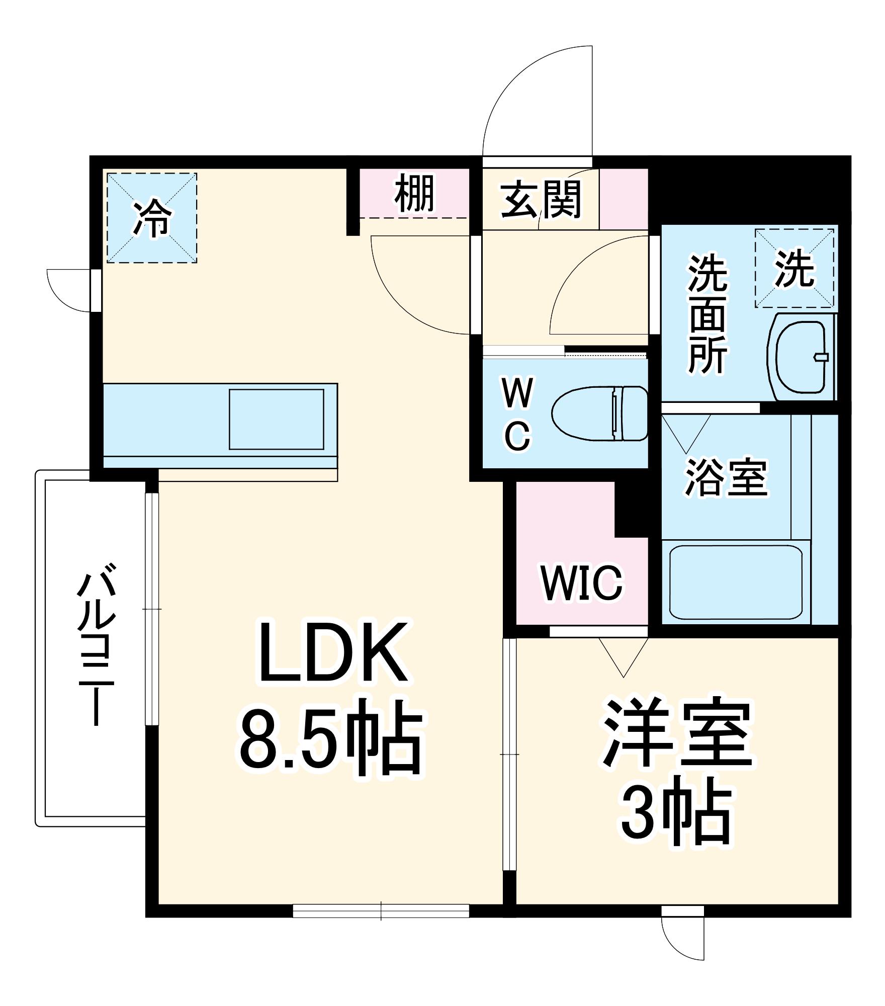 KEIAI RESIDENCE 上尾Ⅵ(1LDK/3階)の間取り写真