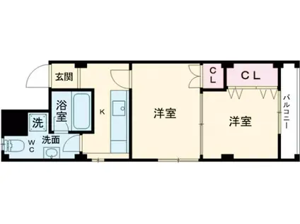 本町コーポラス(2K/4階)の間取り写真