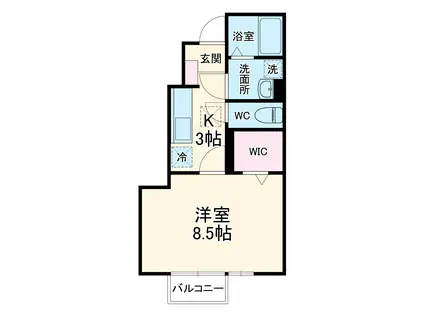 アーク・ヒルズ(1K/1階)の間取り写真