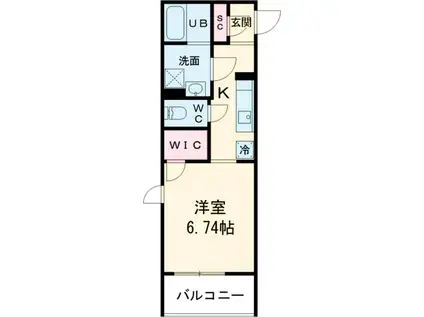 福生セイワレジデンス(1K/2階)の間取り写真