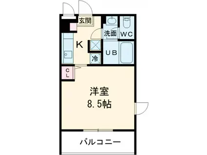 福生セイワレジデンス(1K/4階)の間取り写真