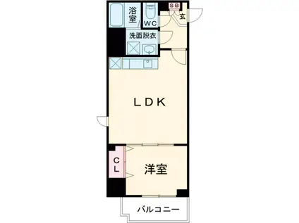 パレスシンシア江東橋(1LDK/8階)の間取り写真