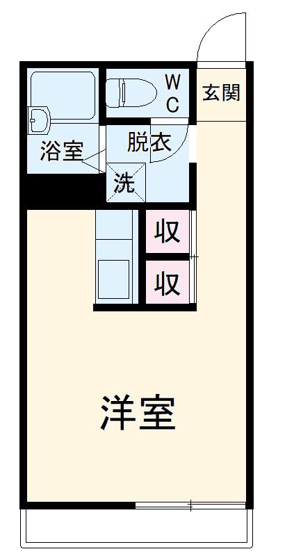 ヴィラ萩山 A(ワンルーム/1階)の間取り写真