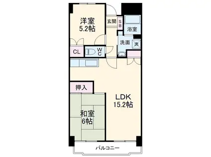 タウンコート湘南(3DK/6階)の間取り写真