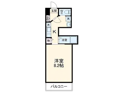 アバンサール湘南(1K/4階)の間取り写真