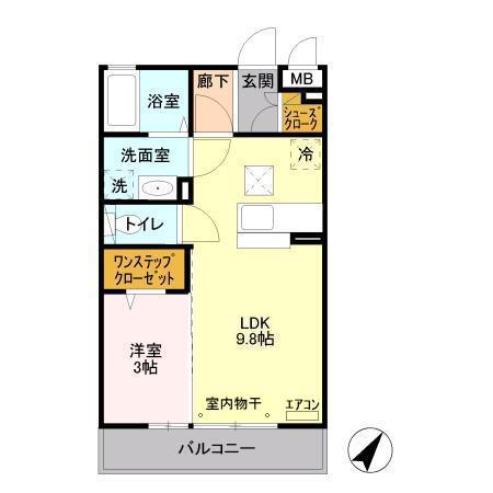 パークドプランタンA(1LDK/1階)の間取り写真