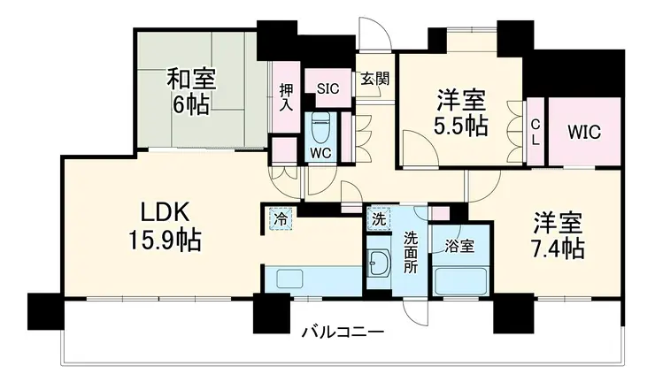 パークハウスさいたま新都心MID TOWER 6階階 間取り