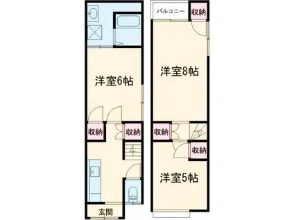 京福嵐山本線 山ノ内駅(京都) 徒歩2分 2階建 築47年(3K)の間取り写真