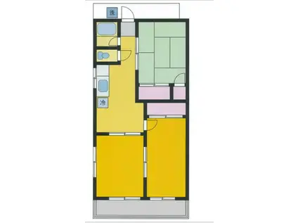 西牧ビル(3DK/2階)の間取り写真