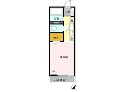 アイアンフラッツ(1K/1階)の間取り写真