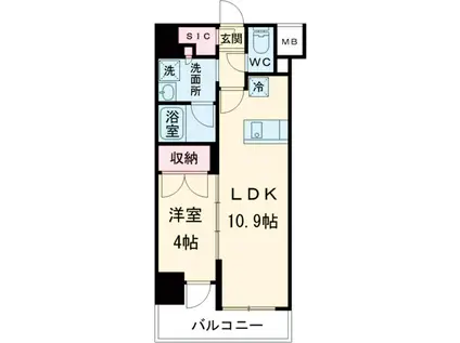 プレール・ドゥーク亀戸Ⅵ(1LDK/3階)の間取り写真