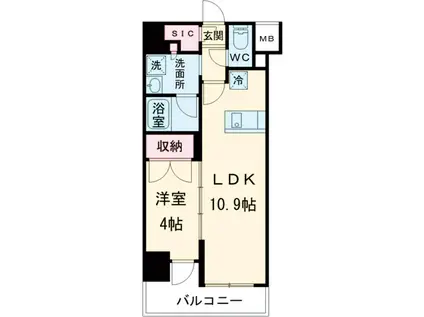 プレール・ドゥーク亀戸Ⅵ(1LDK/5階)の間取り写真