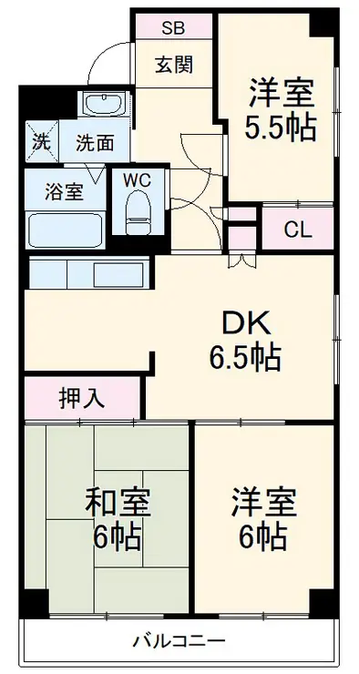 サンドミールさわらび 3階階 間取り