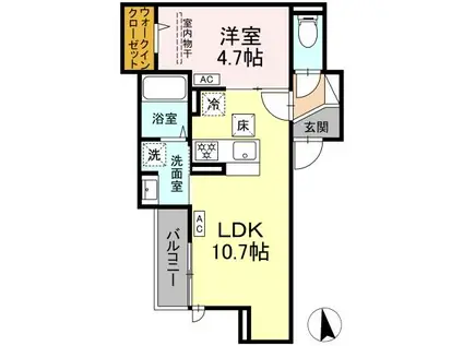 セレスティア豊島N(1LDK/2階)の間取り写真