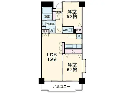 タウンコート湘南(2LDK/1階)の間取り写真
