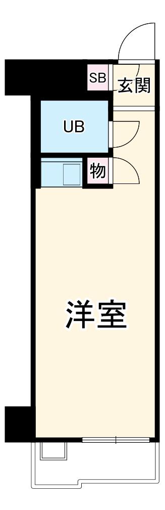 ライオンズプラザ横浜大通公園(ワンルーム/2階)の間取り写真