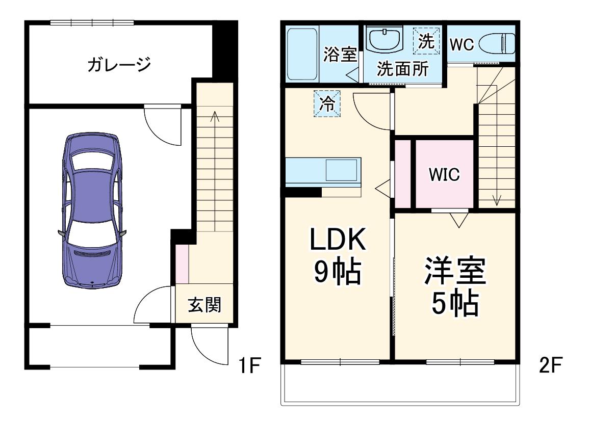 HADANOBASE A(1LDK/1階)の間取り写真
