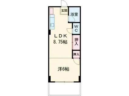 シャトー高橋(1LDK/2階)の間取り写真