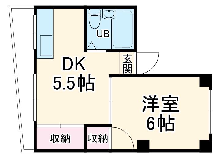 大生コーポ(1DK/2階)の間取り写真