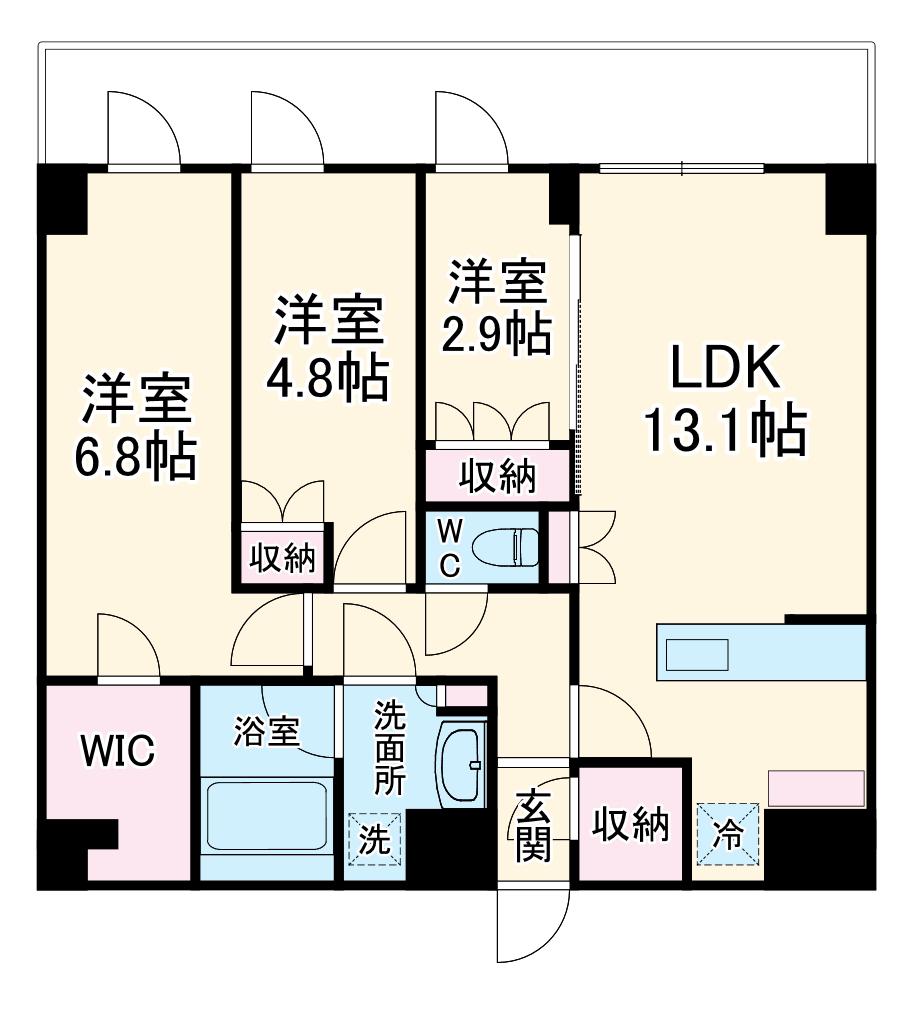 LIME RESIDENCE KAWAGUCHI イースト(3LDK/10階)の間取り写真
