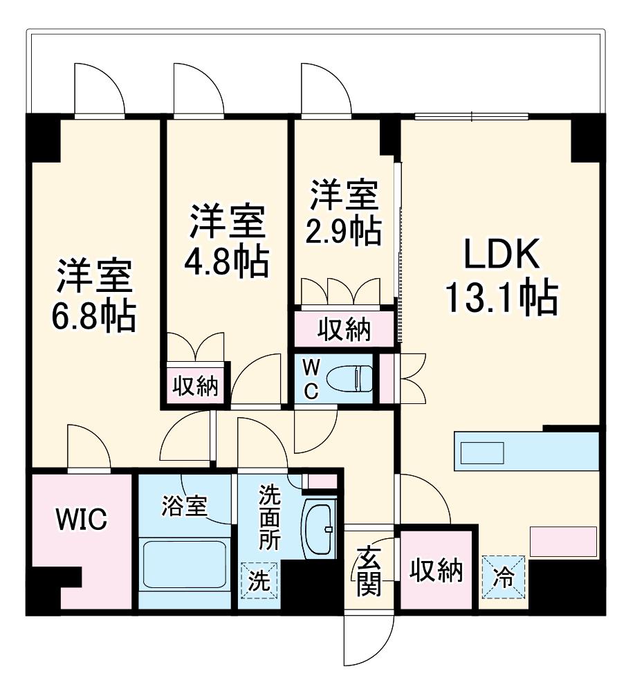 LIME RESIDENCE KAWAGUCHI イースト(3LDK/10階)の間取り写真