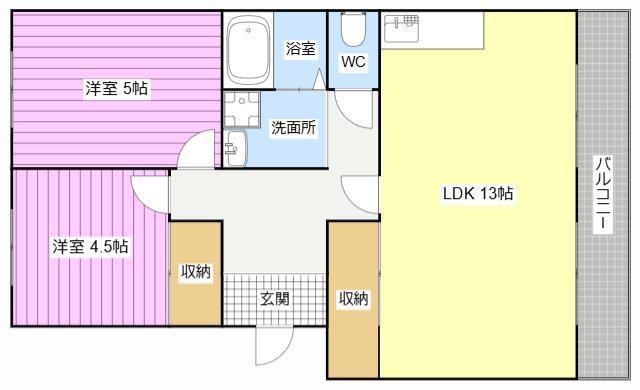 PARK SQUARE(2LDK/4階)の間取り写真