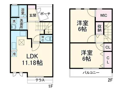 シャトー(2LDK)の間取り写真
