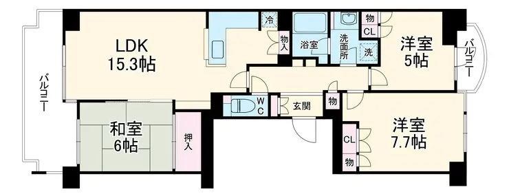 シティ能見台ふれあいの街D棟 8階階 間取り
