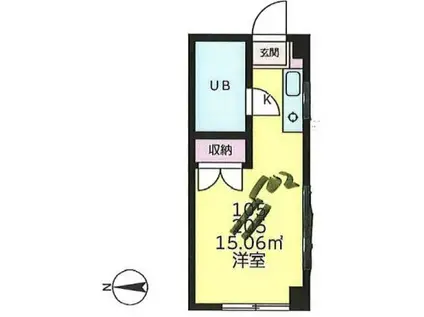 ロマーヌ赤羽第1(ワンルーム/1階)の間取り写真