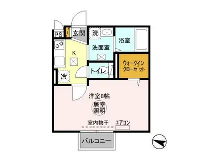 ヴィラ・グランメールⅡ(1K/1階)の間取り写真