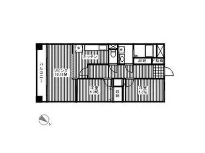 ソシアプラザ(2LDK/1階)の間取り写真