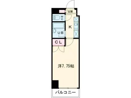 S-FORT八王子(1K/5階)の間取り写真