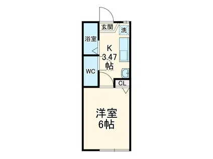 山中ハイツ(1K/1階)の間取り写真