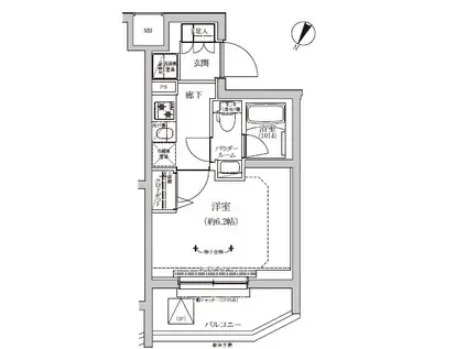 RELUXIA成増Ⅱ(1K/1階)の間取り写真