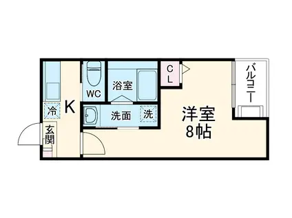 JACK MARUGASAKIⅡ(1K/1階)の間取り写真