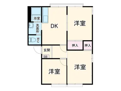 ウエストヒルA(3DK/1階)の間取り写真
